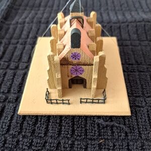 Handmade Loretto Chapel, NM Christmas Ornament.  Beautiful Condition.